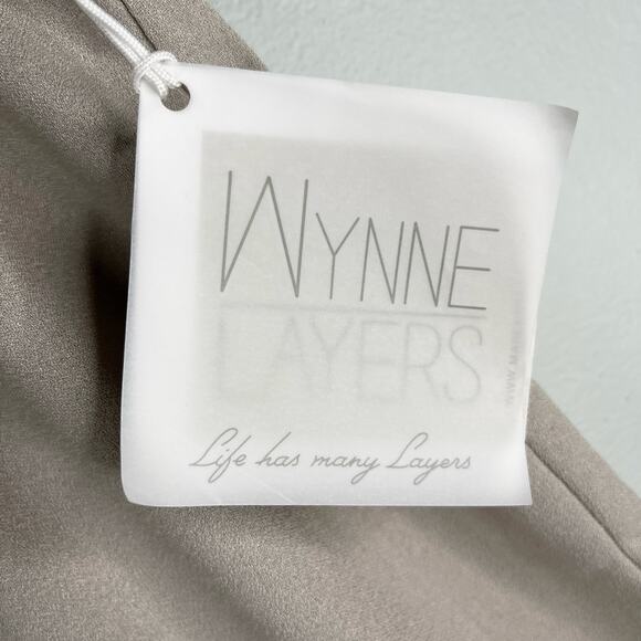 Wynne Layers Marla Wynne Pants Taupe XL Crepe Cropped New - Picture 5 of 13